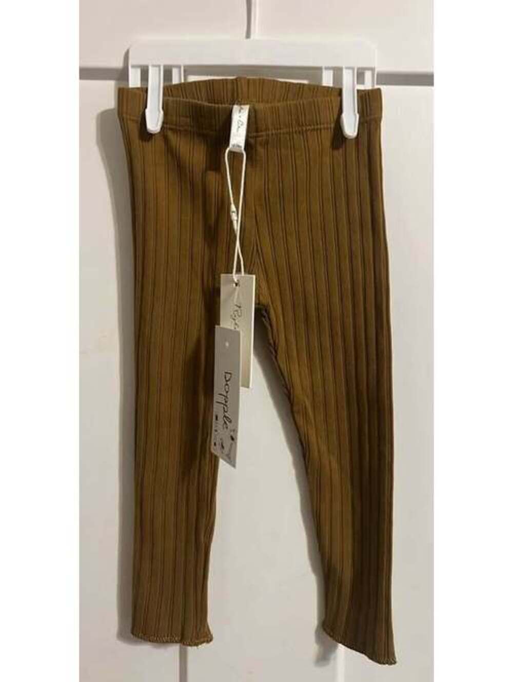 Rylee + Cru Ribbed Baby Leggings in Chartreuse 12-18mo